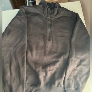 Zara Kids grey mock neck quarter zip sweater